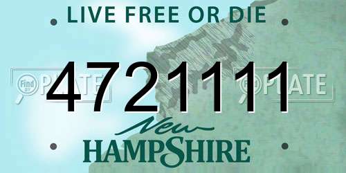 4721111 New Hampshire License Plate