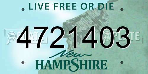4721403 New Hampshire License Plate