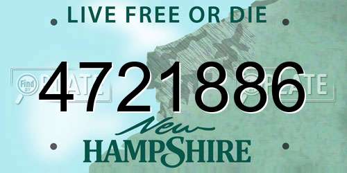 4721886 New Hampshire License Plate