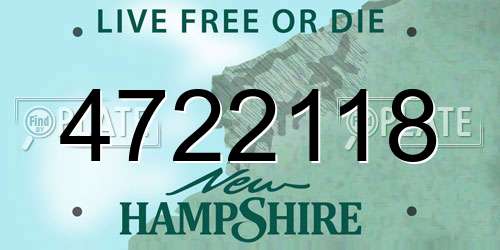 4722118 New Hampshire License Plate