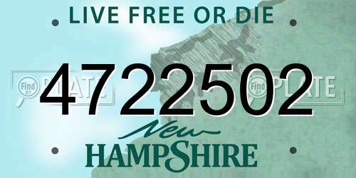4722502 New Hampshire License Plate