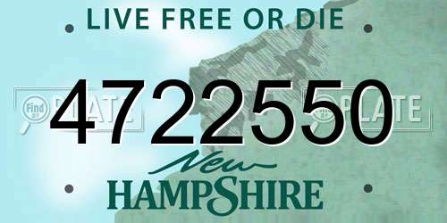 4722550 New Hampshire License Plate