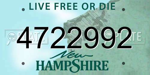 4722992 New Hampshire License Plate