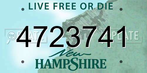 4723741 New Hampshire License Plate