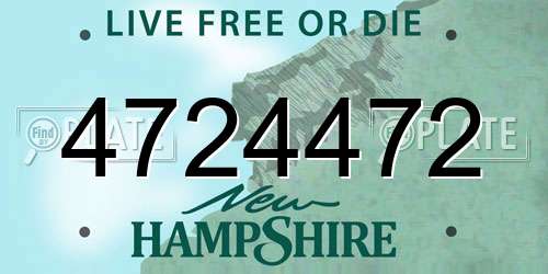 4724472 New Hampshire License Plate