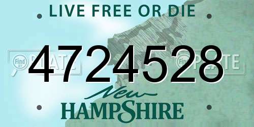 4724528 New Hampshire License Plate