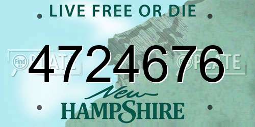 4724676 New Hampshire License Plate