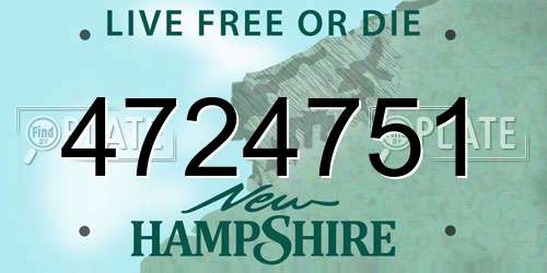 4724751 New Hampshire License Plate