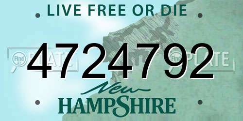 4724792 New Hampshire License Plate