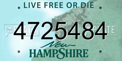 4725484 New Hampshire License Plate