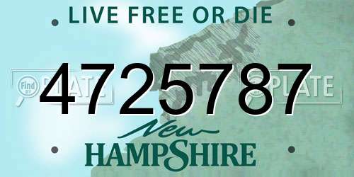 4725787 New Hampshire License Plate