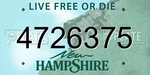 4726375 New Hampshire License Plate