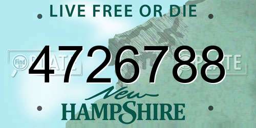 4726788 New Hampshire License Plate