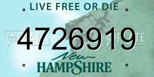 4726919 New Hampshire License Plate