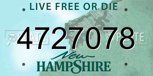 4727078 New Hampshire License Plate