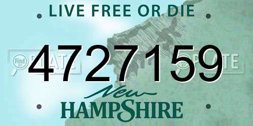 4727159 New Hampshire License Plate