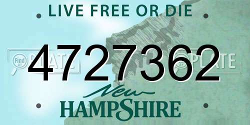 4727362 New Hampshire License Plate