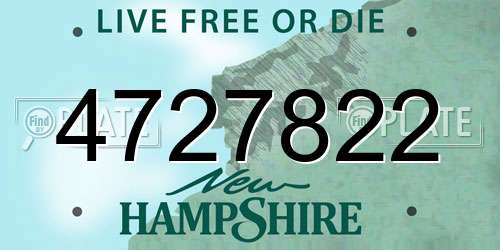 4727822 New Hampshire License Plate