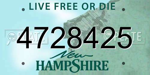 4728425 New Hampshire License Plate
