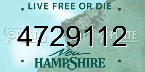4729112 New Hampshire License Plate