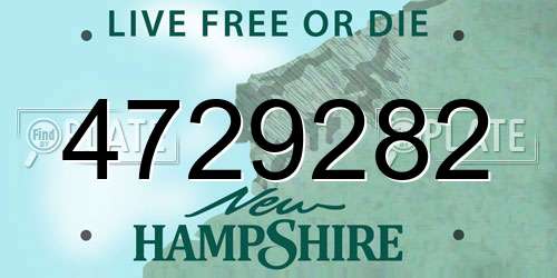 4729282 New Hampshire License Plate