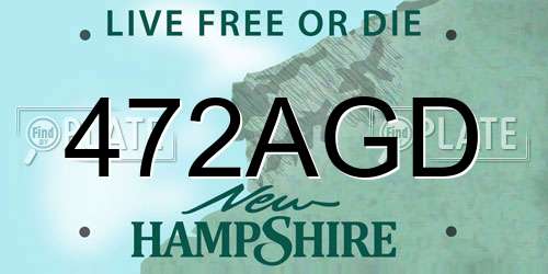 472AGD New Hampshire License Plate