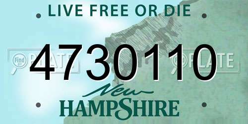 4730110 New Hampshire License Plate