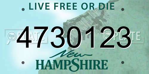 4730123 New Hampshire License Plate