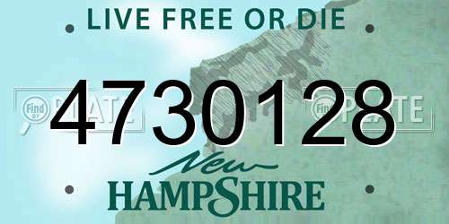 4730128 New Hampshire License Plate