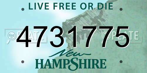 4731775 New Hampshire License Plate