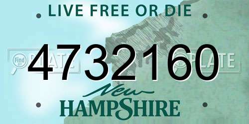 4732160 New Hampshire License Plate