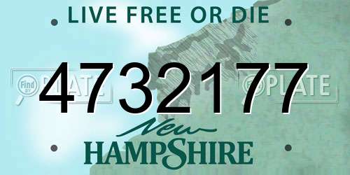 4732177 New Hampshire License Plate