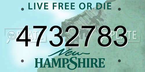 4732783 New Hampshire License Plate