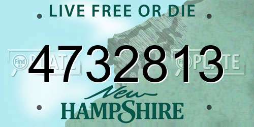 4732813 New Hampshire License Plate
