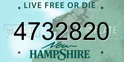 4732820 New Hampshire License Plate