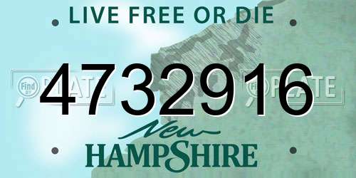 4732916 New Hampshire License Plate