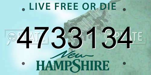 4733134 New Hampshire License Plate