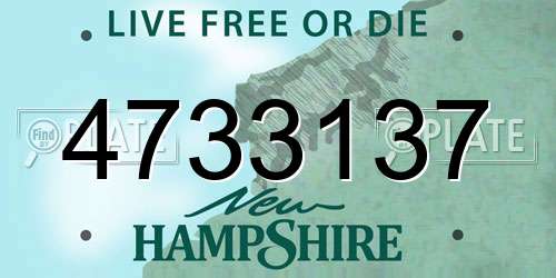 4733137 New Hampshire License Plate