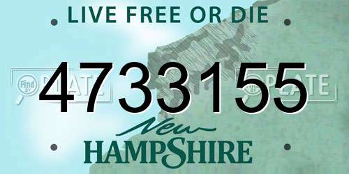 4733155 New Hampshire License Plate