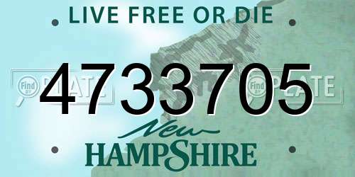 4733705 New Hampshire License Plate