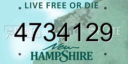 4734129 New Hampshire License Plate