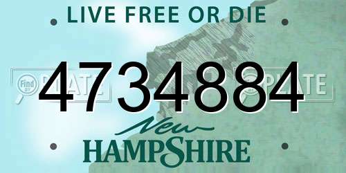 4734884 New Hampshire License Plate