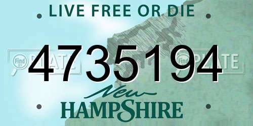 4735194 New Hampshire License Plate