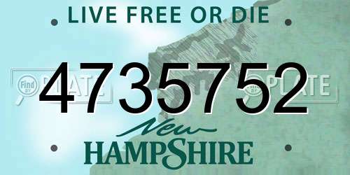 4735752 New Hampshire License Plate