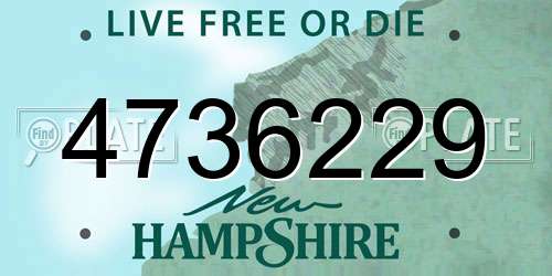4736229 New Hampshire License Plate