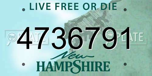4736791 New Hampshire License Plate