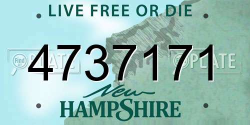 4737171 New Hampshire License Plate