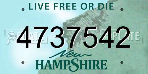 4737542 New Hampshire License Plate