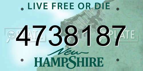 4738187 New Hampshire License Plate