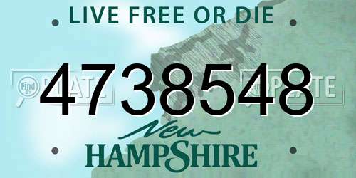 4738548 New Hampshire License Plate